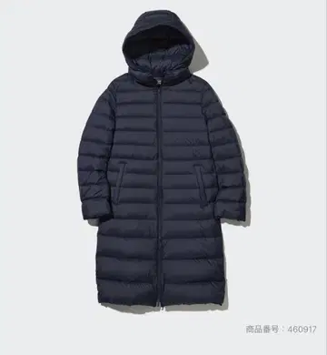 컨디션 최상 유니클로 울트라 라이트 다운 롱 코트 네이비