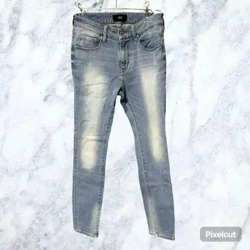 50264 아줄바이마우지 스키니 데님 청바지 S 라이트 블루 구제 의류