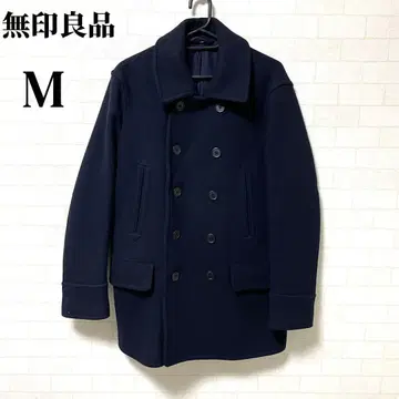 MUJI 무인양품 더블 브레스트 울 캐시미어 혼방 P 코트 네이비 M