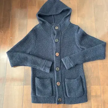 AND A 후드 부착 울 가디건