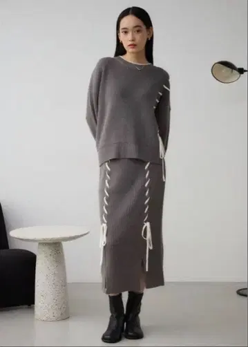 AZUL BY MOUSSY 니트 셋업 그레이