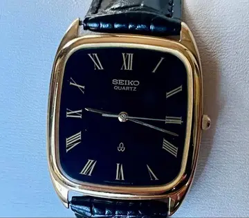SEIKO 남성용 쿼츠 손목시계 블랙 다이얼 빈티지