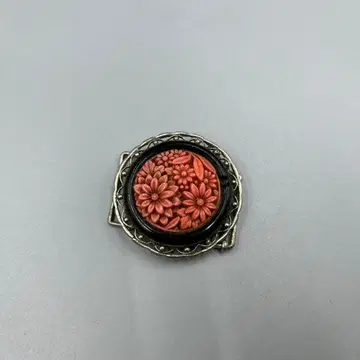 242 빈티지 수지 꽃 조각 빨간색 장식 원형 벨트용