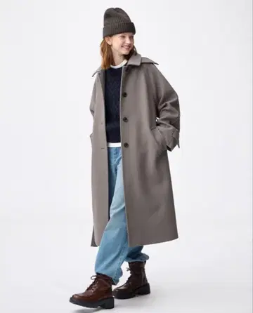 GU 코지 멜톤 발마칸 코트 브라운 M