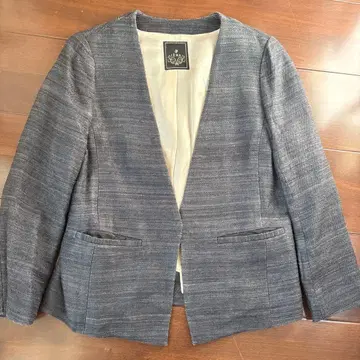 IENA 노카라 자켓 다크 그레이 실크 100%