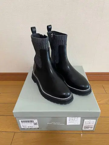 그린라벨 스트레치 숏부츠 23.5 사이드 고어 부츠 블랙