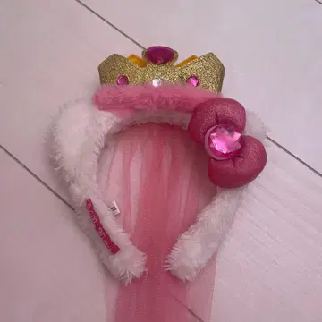 왕관 디자인 머리띠 핑크 골드