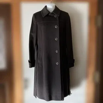 23구 다크 브라운 롱 코트 캐시미어 혼방