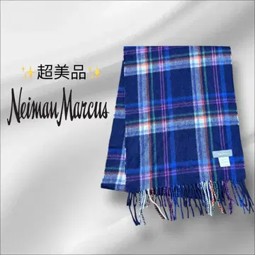 [컨디션 최상] [레어템] 머플러 니먼 마커스 체크 멀티 컬러 네이비