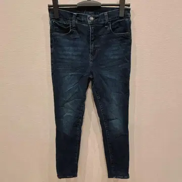 새상품급 스키니 데님 다크 블루 하이웨스트 스트레치 소재 슬림