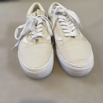 1회 사용 VANS 반스 24.5cm 크림색 통굽 스니커즈