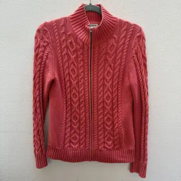 L.L.Bean 오렌지 니트 스웨터 가디건 XS