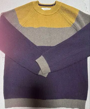SONNY LABEL 리브 편직 스웨터 머스타드/그레이/퍼플