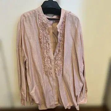 BABYLONE 프릴 긴팔 셔츠 핑크