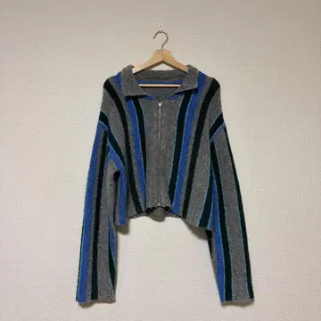 KBF 프론트 ZIP 스트라이프 가디건