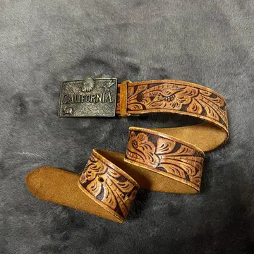 Y2k 아메카지 캘리포니아 엠블럼 가죽 벨트 native tribal