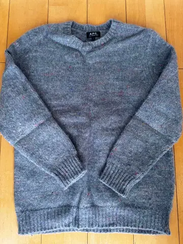 A.P.C. 그레이 크루넥 니트 L 사이즈
