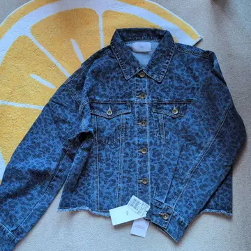 새상품 데님 자켓 애니멀 무늬 표범 블루 스콧 클럽 계열 Vin