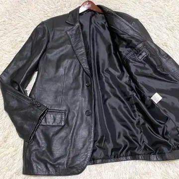 [새상품급] DOCK LAND 가죽 테일러드 자켓 블랙 L