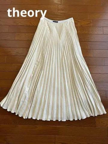 미사용 새상품급 Theory 플리츠 롱 스커트