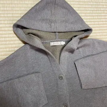 CROCODILE 그레이 후드 부착 후드티