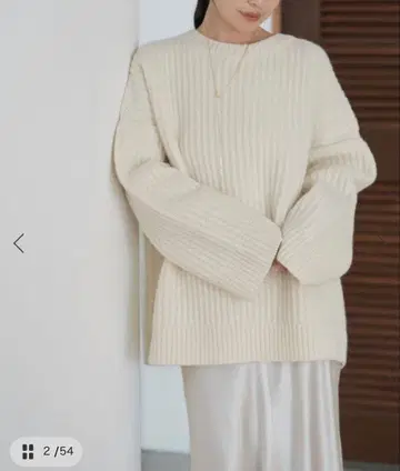 미사용 새상품 편직 빅 니트 화이트