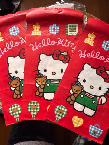 헬로키티 선물용 패키지 3장 세트 헤이세이 레트로 종이 봉투