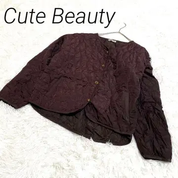 Cute Beauty 브라운 퀼팅 자켓 캐주얼 가벼운