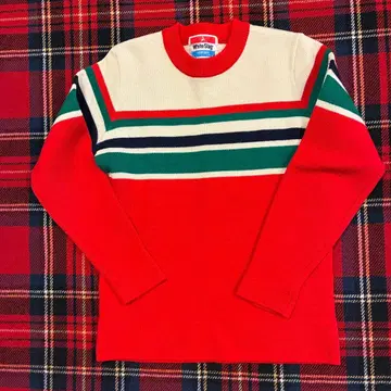 새상품급! 80's 레트로 White Stag 보더 니트 스웨터