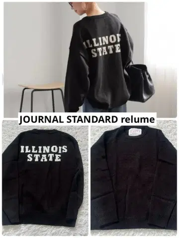 [새상품급] 저널 스탠다드 리룸 로고 자카드 니트 풀오버 블랙