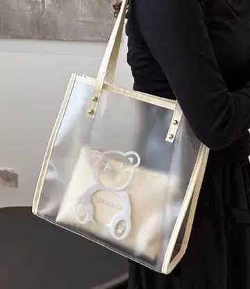 클리어 베어 디자인 숄더백
