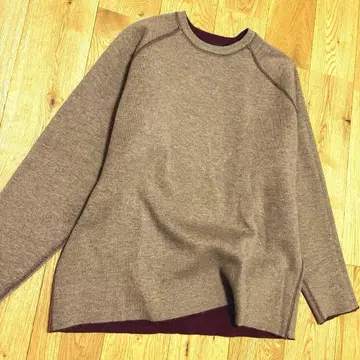 ADAM ET ROPE 리버서블 스웨터 베이지 보르도