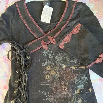 오즈온 Ozz On 레이스업 기모노풍 일본풍 스웨터 티셔츠 새상품