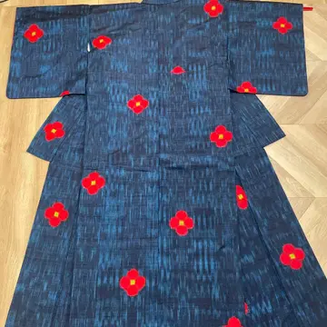 기모노 이중 기모노 넓은 옷깃 동백