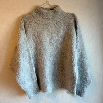 쉽스에니 샤기 터틀넥 니트 그레이 양모 모헤어