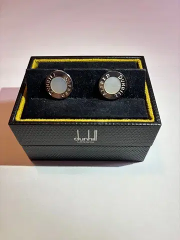 dunhill 실버 쉘 커프 링크스