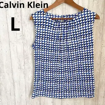 캘빈클라인 슬리브리스 블라우스 [ L ] 블루