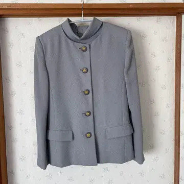 노카라 자켓 그레이 골드 버튼