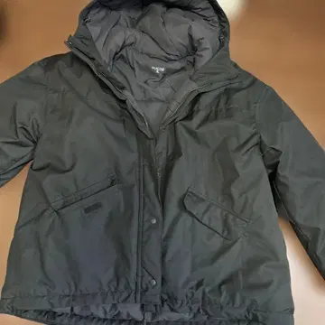 GU ACTIVE 방풍 패딩 자켓 L 블랙 후드 부착