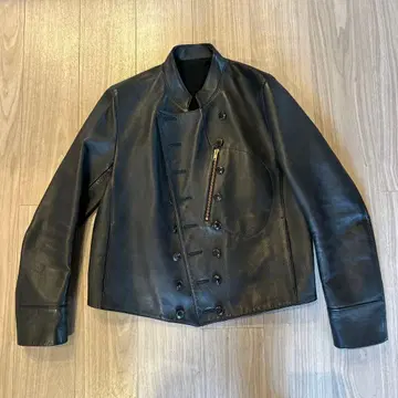 URU TOKYO 블랙 더블 라이더스 가죽 자켓 M