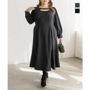 CLETTE 오리지널 데콜테 리본 원피스 블랙 LL