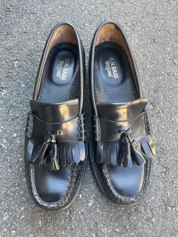 G.H. BASS 블랙 태슬 로퍼 25.5cm