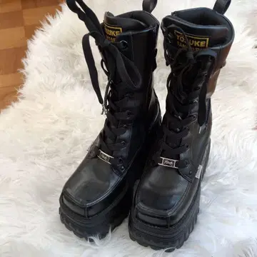 YOSUKE 통굽 스니커즈 부츠 블랙