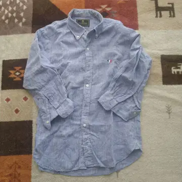 린넨 7부 소매 버튼 다운 셔츠