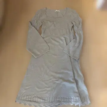 그레이 긴팔 니트 원피스