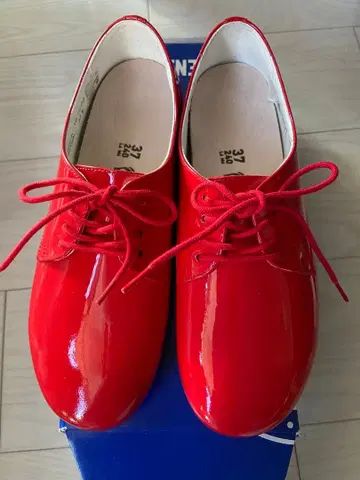 버켄스탁 37 24cm 에나멜 레이스업 빨간색
