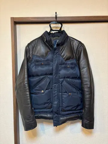 HALB 가죽과 나일론의 다운 자켓