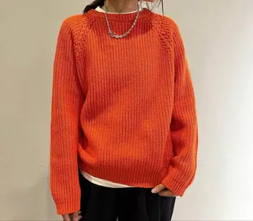 MEYAME 신조존 별주색 오렌지 크루넥 풀오버