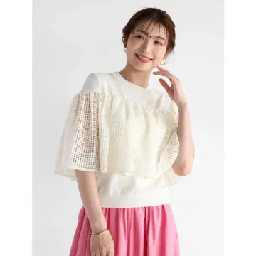 새상품 야마다야 Vin (뱅) 메쉬 케이프 디자인 니트