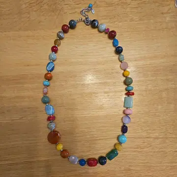 컬러풀 스톤 롱 목걸이